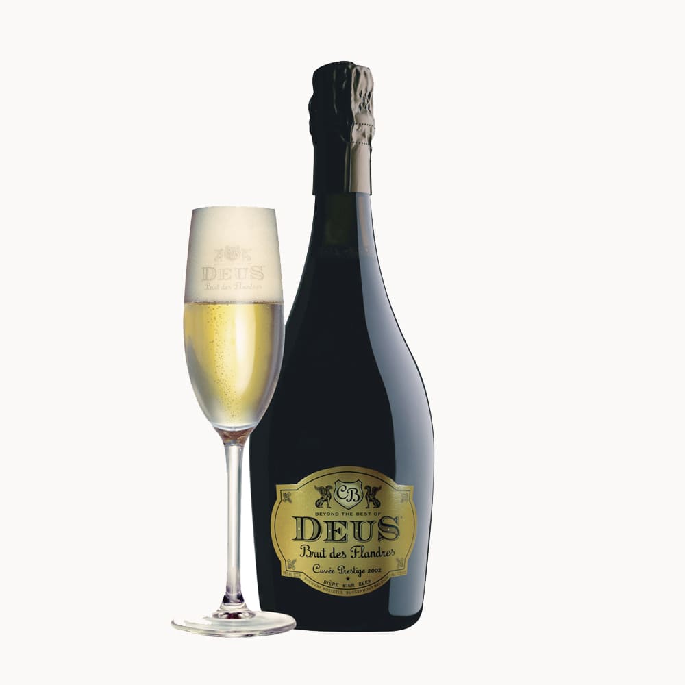 DeuS-Brut-des-Flandres 75-cl Garrafa cerveja e flute deuS Brut des Flandres 75 cl