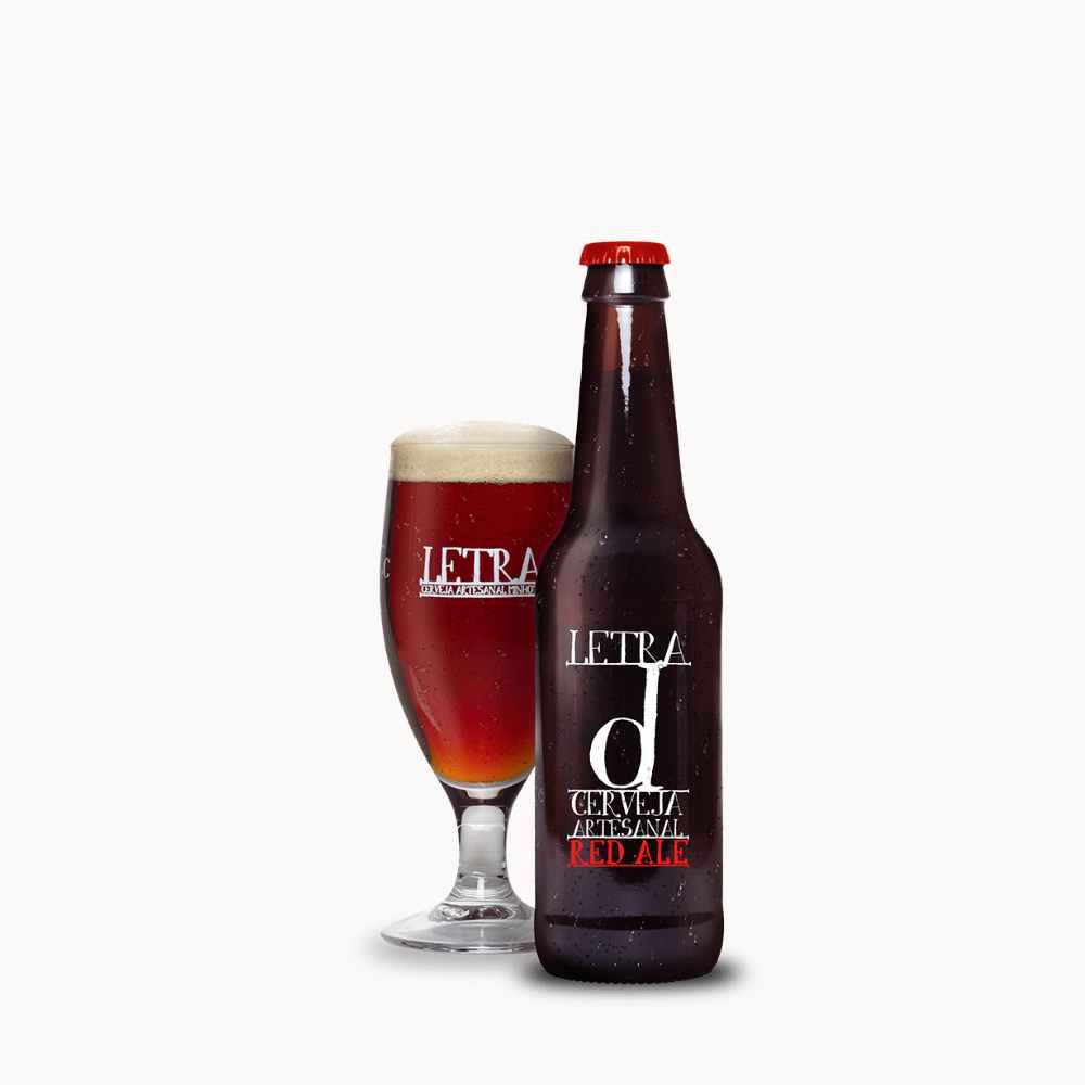 Letra Red Ale + Copo Cerveja Letra D Red Ale 33cl + Copo