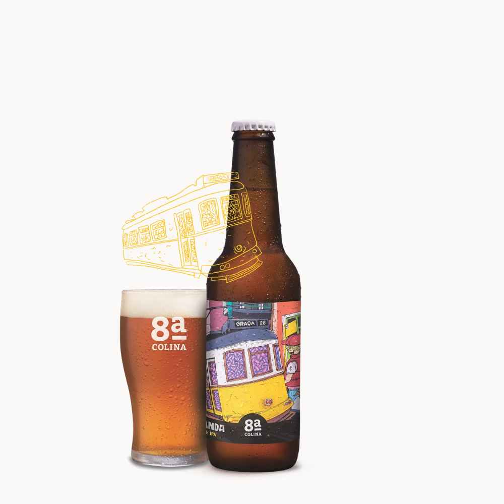 garrafa cerveja + Copo Vila Iolanda Oitava Colina Double IPA 9% 33 cl