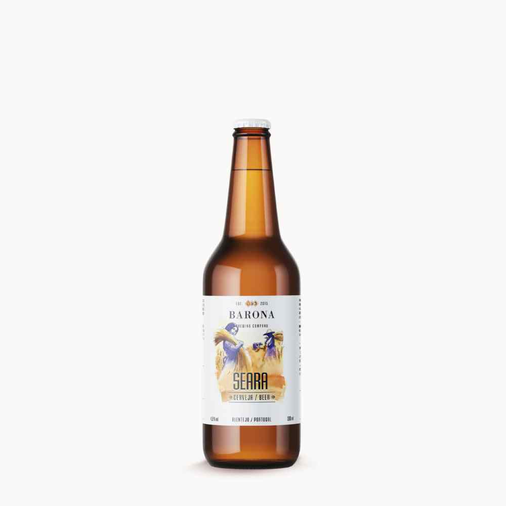 Barona-Seara-lager-33cl garrafa cerveja artesanal do Alentejo Barona Seara Lager 33 cl