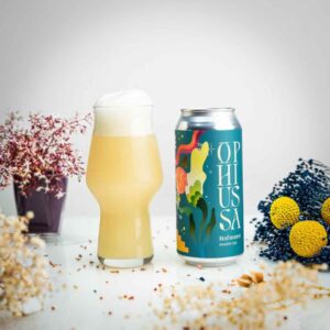 lata cerveja artesanal + Copo de OPHIUSSA Hofmann New England DIPA 44 cl