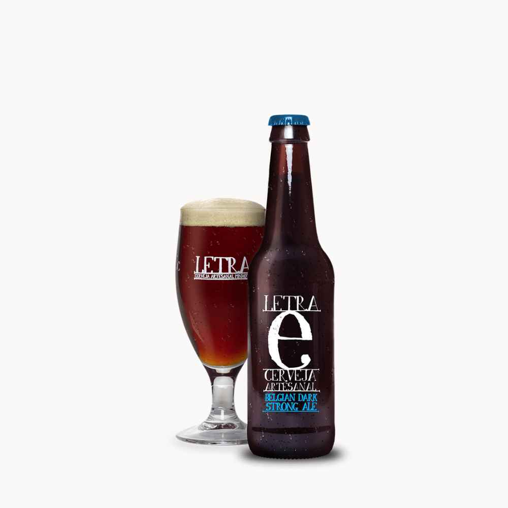 Letra E Belgian Dark Strong Ale 33 cl + Copo cerveja artesanal portuguesa Letra E Belgian Dark Strong Ale 33 cl + Copo